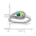 14K White Gold Family Jewelry Synthetic Stone & Diamond Set Ring