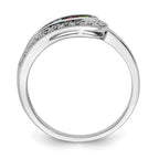 14K White Gold Family Jewelry Synthetic Stone & Diamond Set Ring