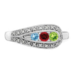 14K White Gold Family Jewelry Diamond Semi-Set Ring