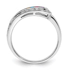14K White Gold Family Jewelry Synthetic Stone & Diamond Set Ring