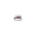 14K White Gold Family Jewelry Genuine Stone & Diamond Set Ring