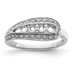 14K White Gold Family Jewelry Genuine Stone & Diamond Set Ring