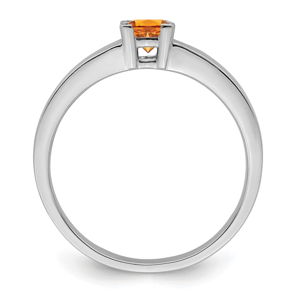 14K White Gold Family Jewelry Synthetic Stone & Diamond Set Ring