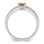 14K White Gold Family Jewelry Genuine Stone & Diamond Set Ring