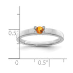 14K White Gold Family Jewelry Synthetic Stone & Diamond Set Ring
