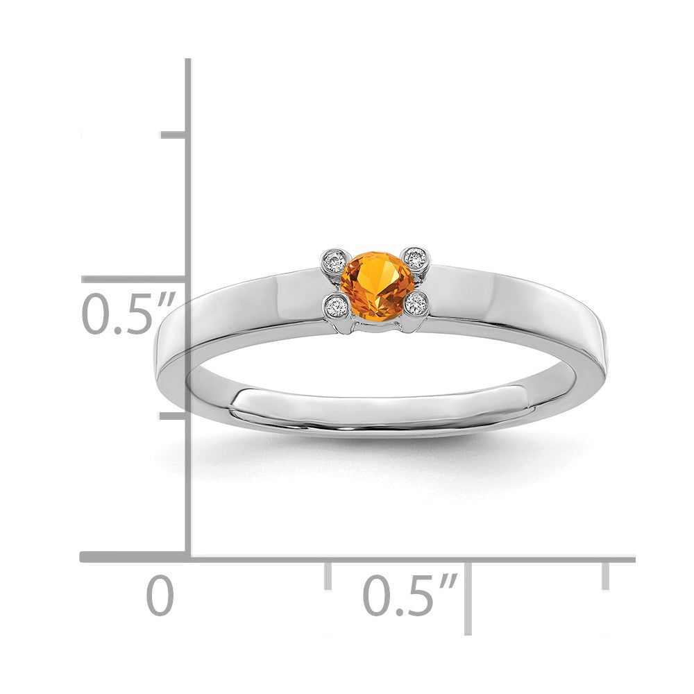 14K White Gold Family Jewelry Synthetic Stone & Diamond Set Ring