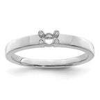 14K White Gold Family Jewelry Diamond Semi-Set Ring