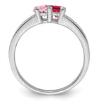14K White Gold Family Jewelry Diamond Semi-Set Ring