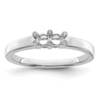 14K White Gold Family Jewelry Genuine Stone & Diamond Set Ring
