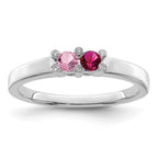 14K White Gold Family Jewelry Genuine Stone & Diamond Set Ring