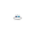 14K White Gold Family Jewelry Synthetic Stone & Diamond Set Ring