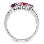 14K White Gold Family Jewelry Genuine Stone & Diamond Set Ring