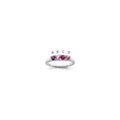 14K White Gold Family Jewelry Genuine Stone & Diamond Set Ring