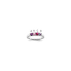 14K White Gold Family Jewelry Genuine Stone & Diamond Set Ring