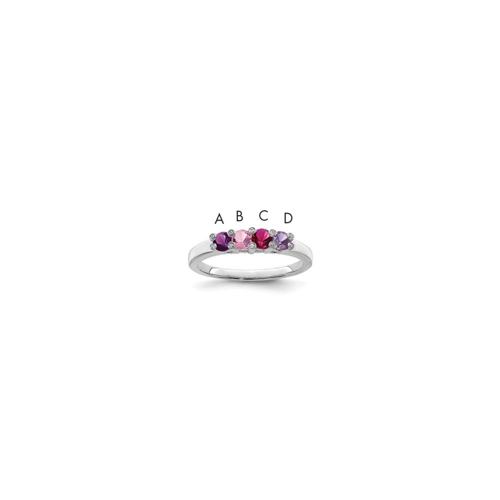 14K White Gold Family Jewelry Diamond Semi-Set Ring