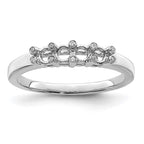 14K White Gold Family Jewelry Synthetic Stone & Diamond Set Ring