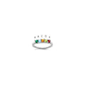 14K White Gold Family Jewelry Genuine Stone & Diamond Set Ring