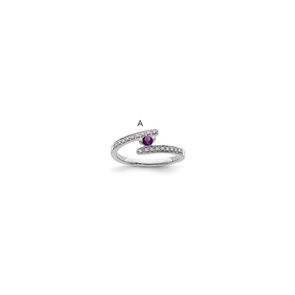 14K White Gold Family Jewelry Diamond Semi-Set Ring