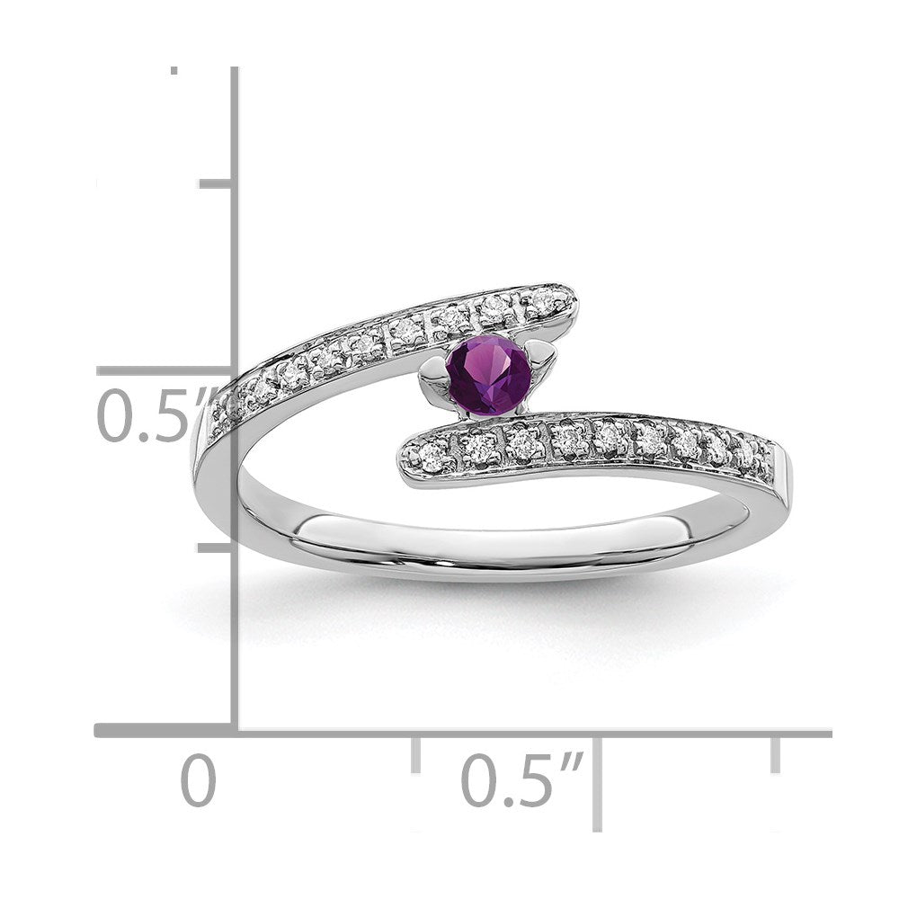 14K White Gold Family Jewelry Synthetic Stone & Diamond Set Ring