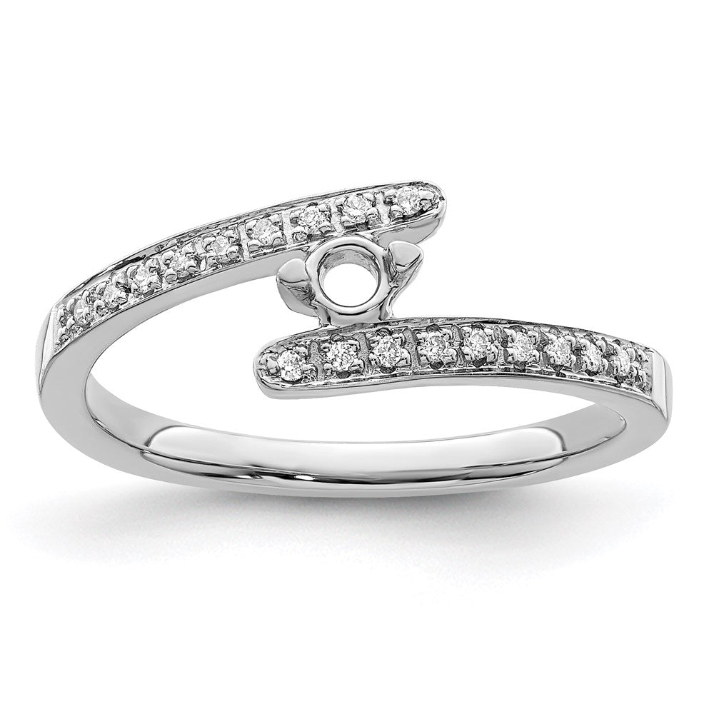 14K White Gold Family Jewelry Diamond Semi-Set Ring