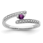14K White Gold Family Jewelry Synthetic Stone & Diamond Set Ring