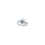14K White Gold Family Jewelry Diamond Semi-Set Ring