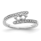 14K White Gold Family Jewelry Synthetic Stone & Diamond Set Ring