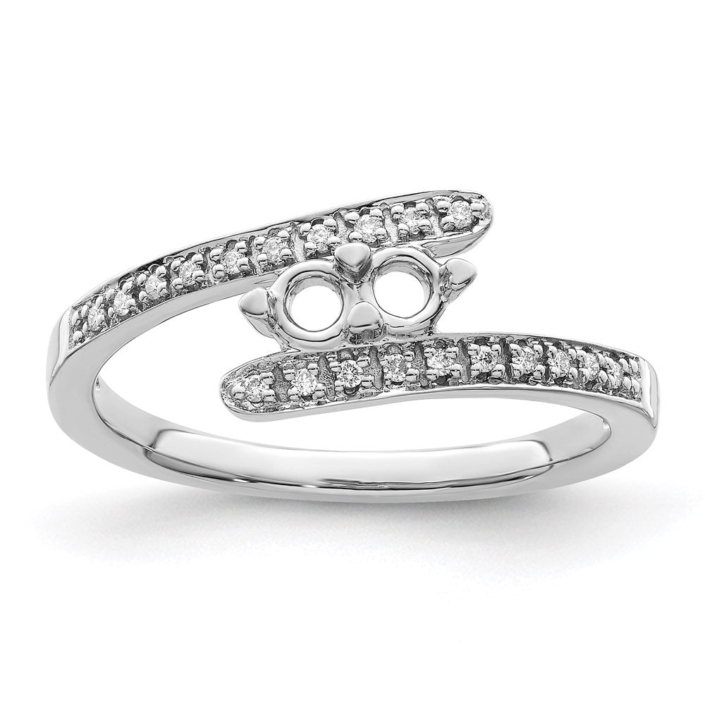 14K White Gold Family Jewelry Diamond Semi-Set Ring