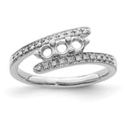 14K White Gold Family Jewelry Genuine Stone & Diamond Set Ring