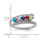 14K White Gold Family Jewelry Genuine Stone & Diamond Set Ring