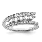 14K White Gold Family Jewelry Synthetic Stone & Diamond Set Ring