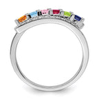 14K White Gold Family Jewelry Genuine Stone & Diamond Set Ring