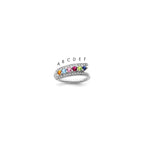 14K White Gold Family Jewelry Diamond Semi-Set Ring