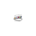 14K White Gold Family Jewelry Synthetic Stone & Diamond Set Ring
