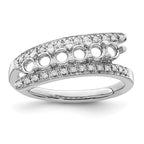 14K White Gold Family Jewelry Genuine Stone & Diamond Set Ring