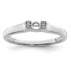 14K White Gold Family Jewelry Diamond Semi-Set Ring