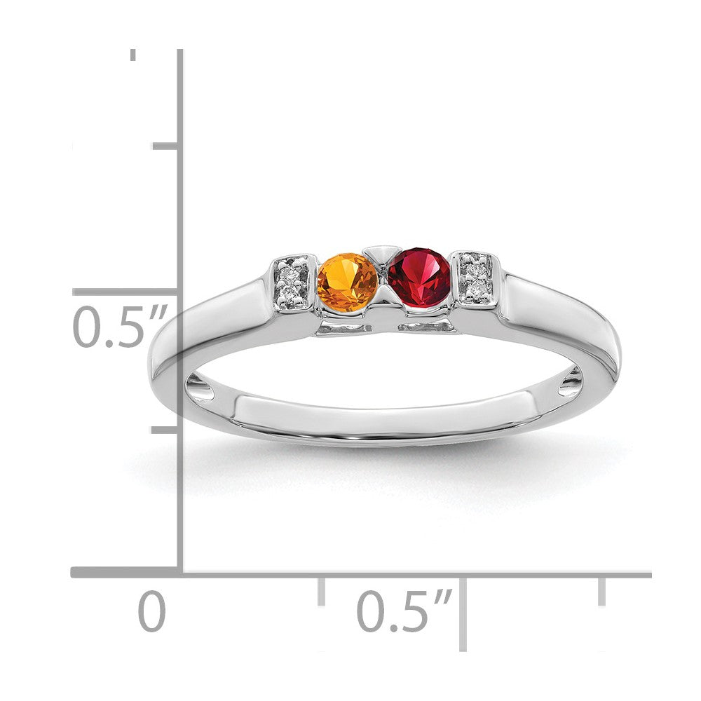 14K White Gold Family Jewelry Diamond Semi-Set Ring