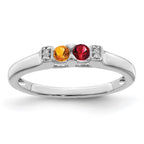 14K White Gold Family Jewelry Diamond Semi-Set Ring