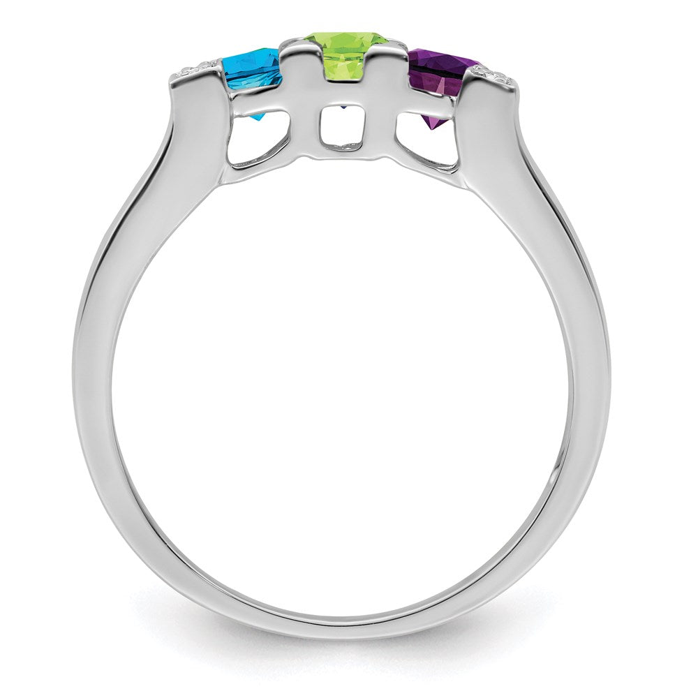 14K White Gold Family Jewelry Diamond Semi-Set Ring