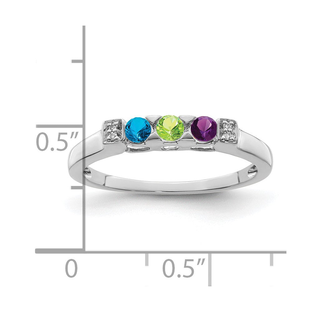 14K White Gold Family Jewelry Diamond Semi-Set Ring