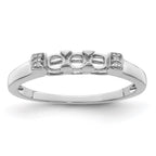 14K White Gold Family Jewelry Diamond Semi-Set Ring