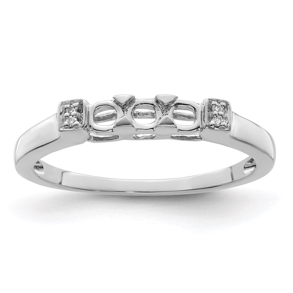 14K White Gold Family Jewelry Diamond Semi-Set Ring