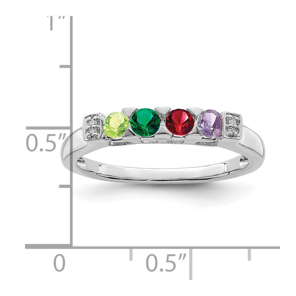 14K White Gold Family Jewelry Diamond Semi-Set Ring