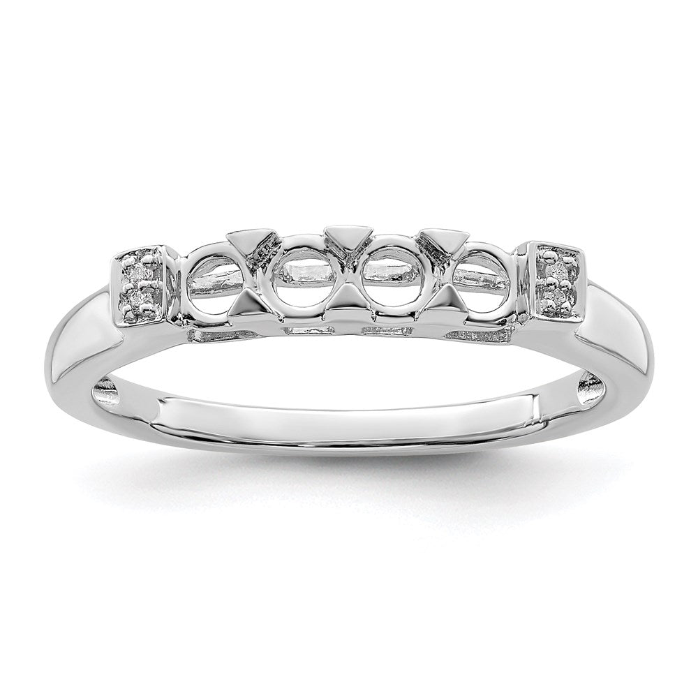 14K White Gold Family Jewelry Diamond Semi-Set Ring