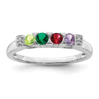 14K White Gold Family Jewelry Diamond Semi-Set Ring