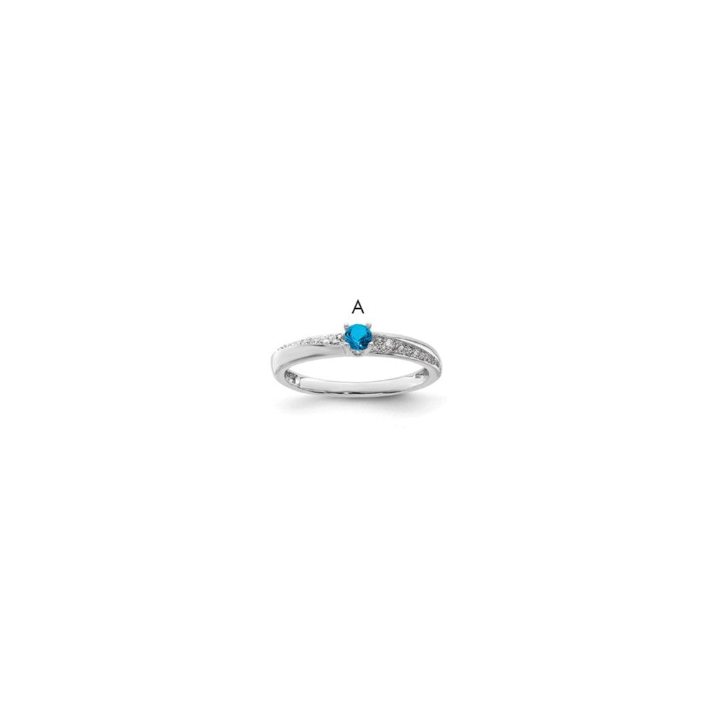14K White Gold Family Jewelry Diamond Semi-Set Ring
