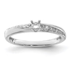 14K White Gold Family Jewelry Diamond Semi-Set Ring