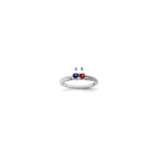 14K White Gold Family Jewelry Diamond Semi-Set Ring