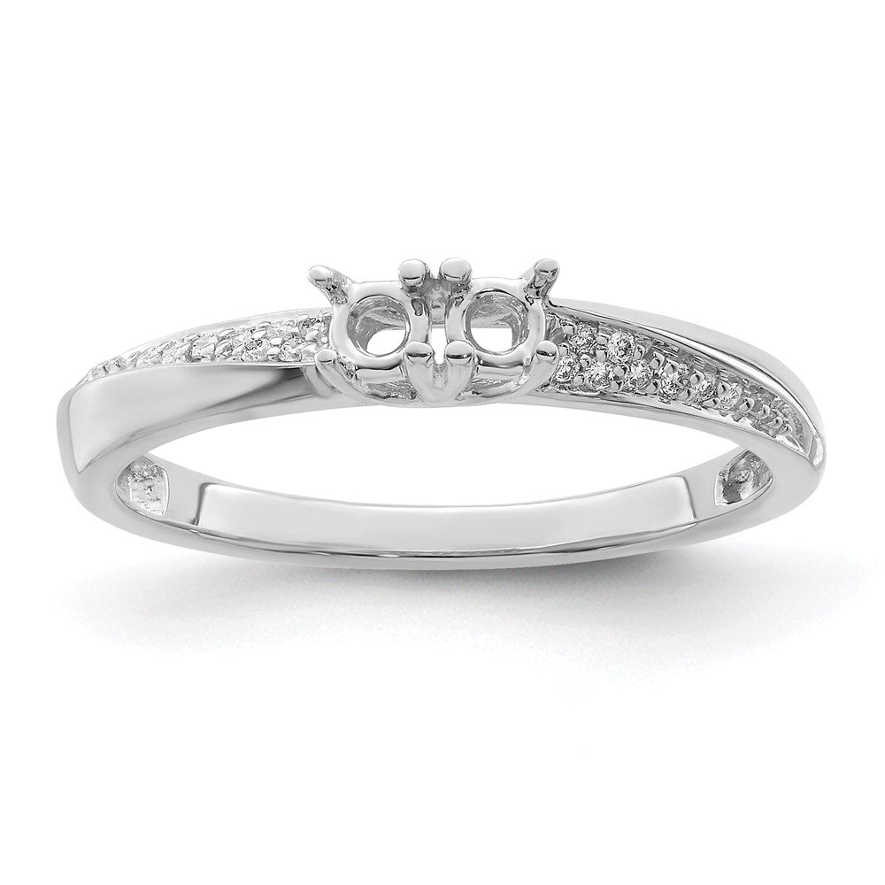 14K White Gold Family Jewelry Diamond Semi-Set Ring