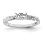 14K White Gold Family Jewelry Diamond Semi-Set Ring